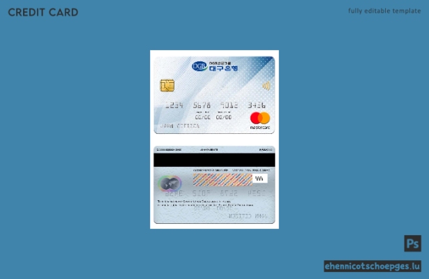 Südkorea Daegu Bank Mastercard Beispielvorschau